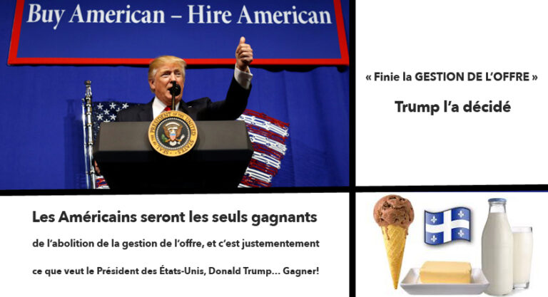 « Finie la GESTION DE L’OFFRE »  Trump l’a décidé « Finie la GESTION DE L’OFFRE » Trump l’a décidé