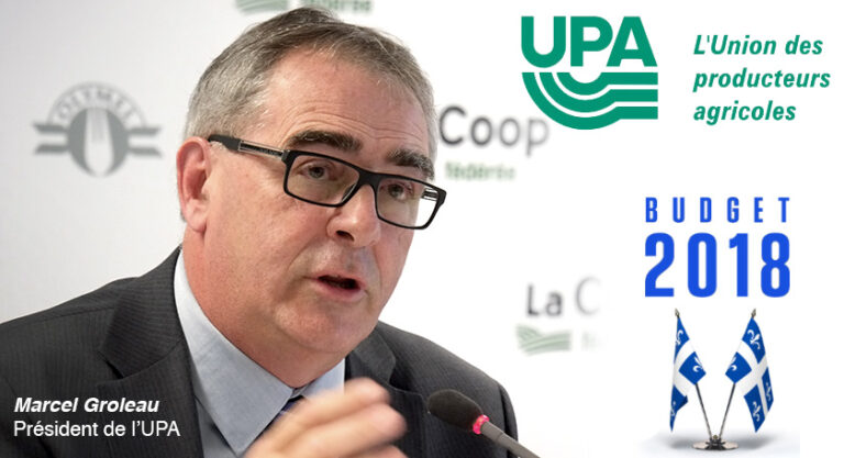 UPA_Mount_01 Marcel Groleau Budget Quebec 2018 UPA