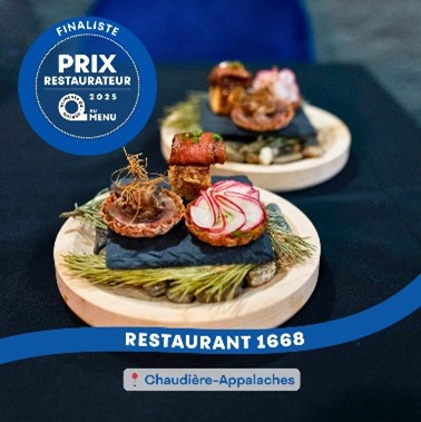 Restaurant 1668 - Prix restaurateur Aliments du Québec au menu
